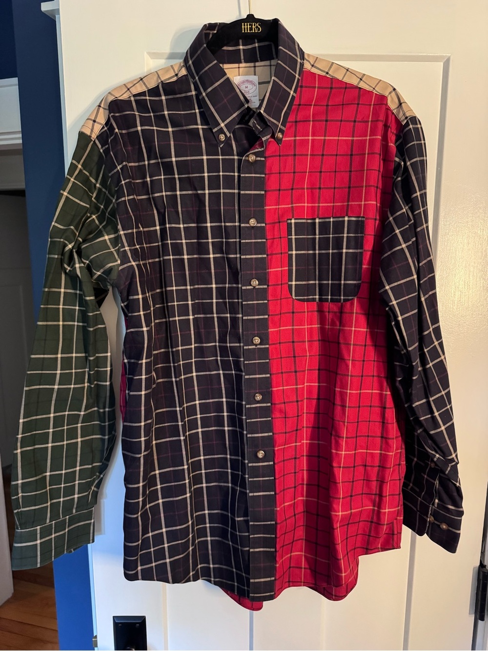 Brooks Brothers 346 Patchwork Plaid Shirt Men’s M Madras Preppy